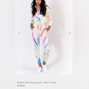 Lezat Restore Soft Terry Jumpsuit - Neon Tie Dye